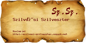 Szilvási Szilveszter névjegykártya